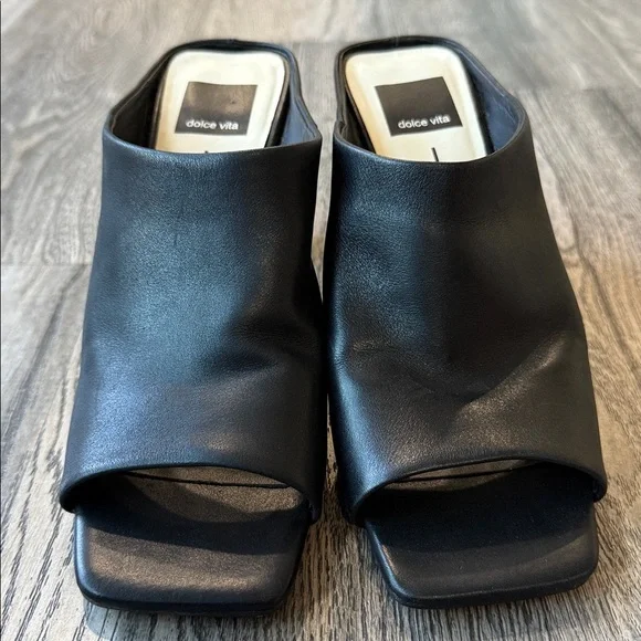 Dolce Vita Shoes Black Mules Size 8 Heels - Picture 9 of 12